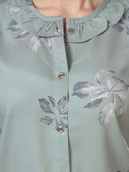 Be You Floral Printed Shirt And Pyjama Night Suit