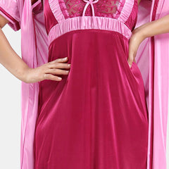 Be You Satin Wrap Nightdress With Robe