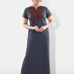 Be You Floral Embroidered Maxi Nightdress