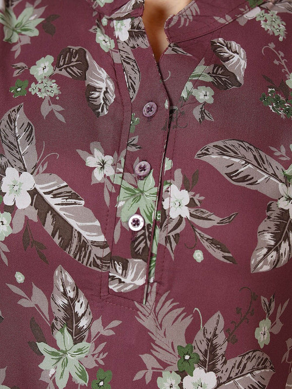 Be You Floral Printed Longline Night Suit