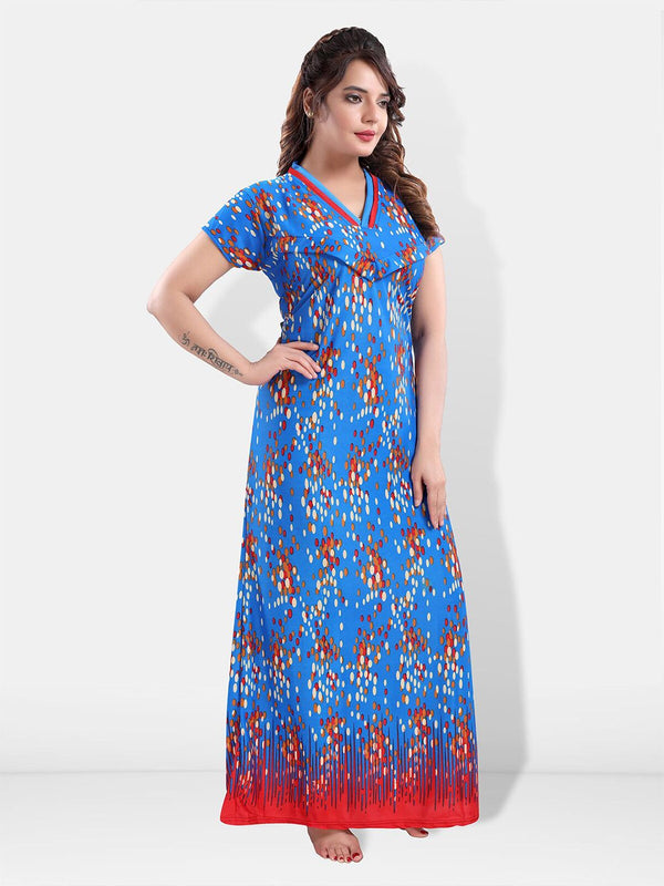 Be You Polka Dot Printed Satin Feeding & Maternity Nightdress