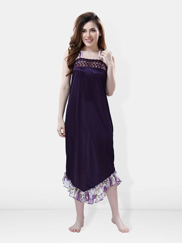 Be You Printed Nightdress With Robe