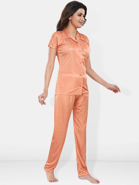 Be You Lapel Collar Satin Night suit