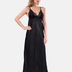 Be You Floral Lace Satin Night Dress With Robe