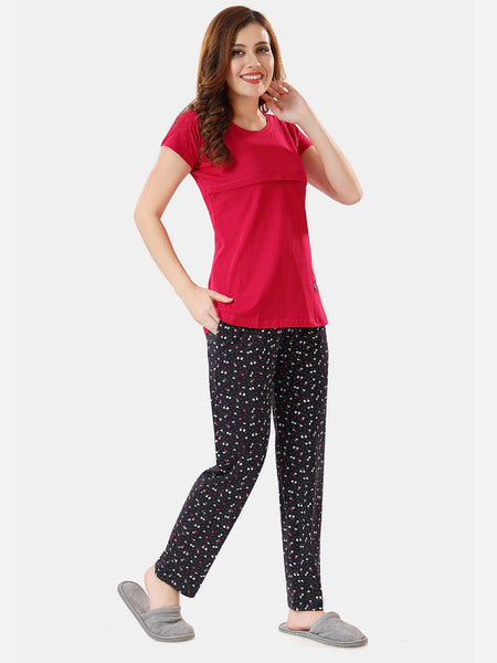 Be You Conversational Printed Maternity Night Suit