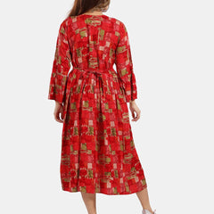 Be You Abstract Printed A Line Maternity Dress