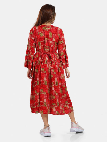 Be You Abstract Printed A Line Maternity Dress