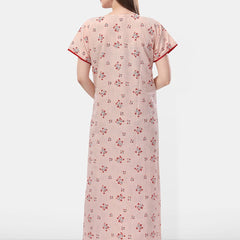 Be You Printed And Embroidered Maxi Nightdress