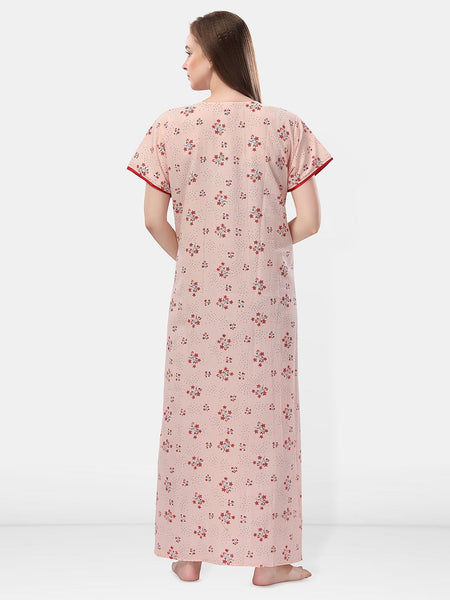 Be You Printed And Embroidered Maxi Nightdress