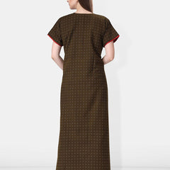 Be You Geometric Printed Embroidered Maxi Nightdress
