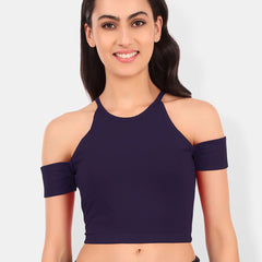 Be You Cold-Shoulder Cotton Crop Top