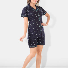 Be You Women 2 Black & White Conversational Printed Night suit
