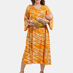 Be You Abstract Printed A Line Maternity Dress