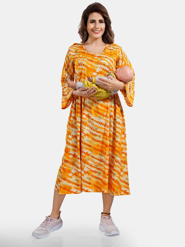 Be You Abstract Printed A Line Maternity Dress