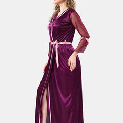Be You Shoulder Strap Satin Maxi Nightdress With Robe