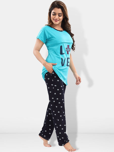 Be You Typography Printed Maternity Night Suit