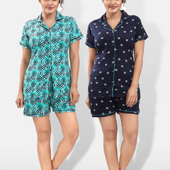Be You Pack Of 2 Conversational Printed Night Suit