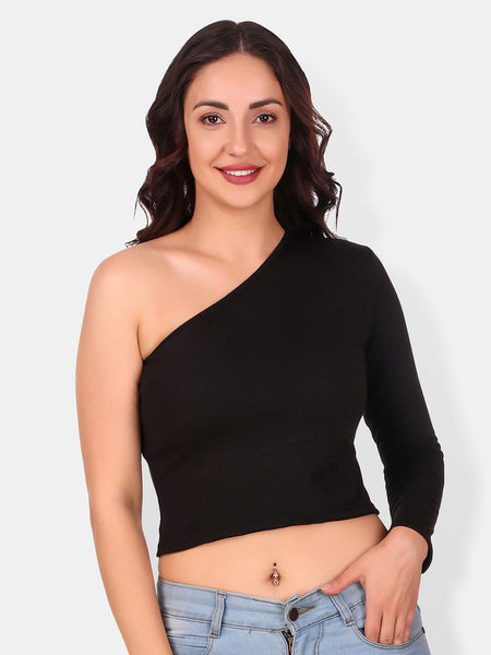 Be You One Shoulder Cotton Crop Top
