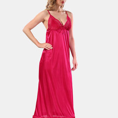 Be You V-Neck Long Sleevs Satin Maxi Nightdress With Robe