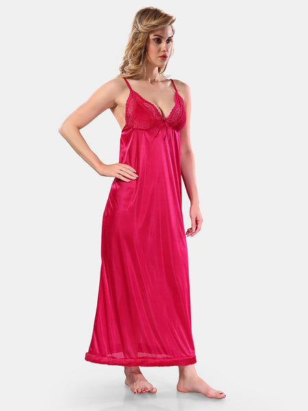 Be You V-Neck Long Sleevs Satin Maxi Nightdress With Robe