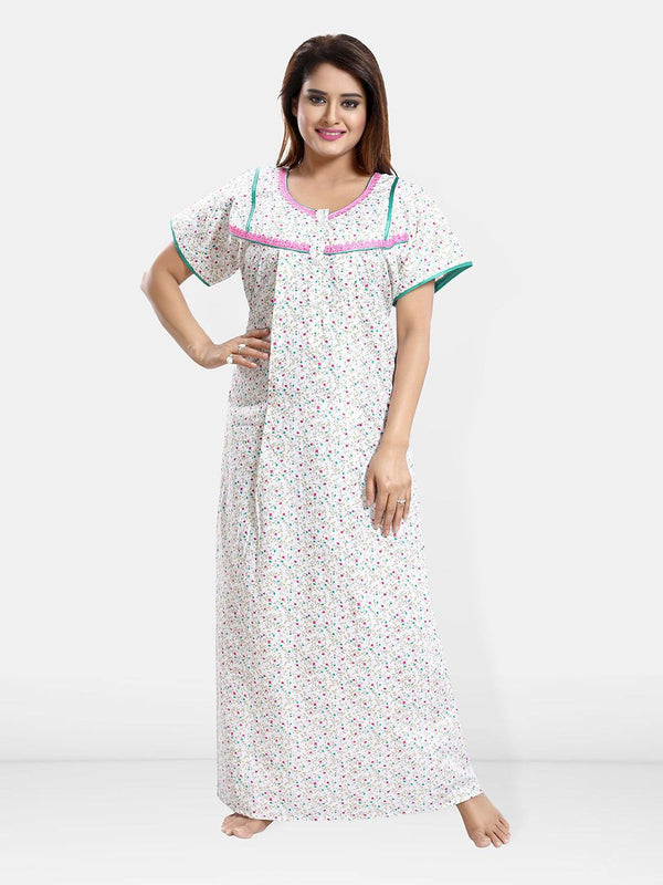 Be You Women Printed Maxi Nightdress
