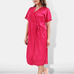 Be You Women Pink Nightdress with Robe