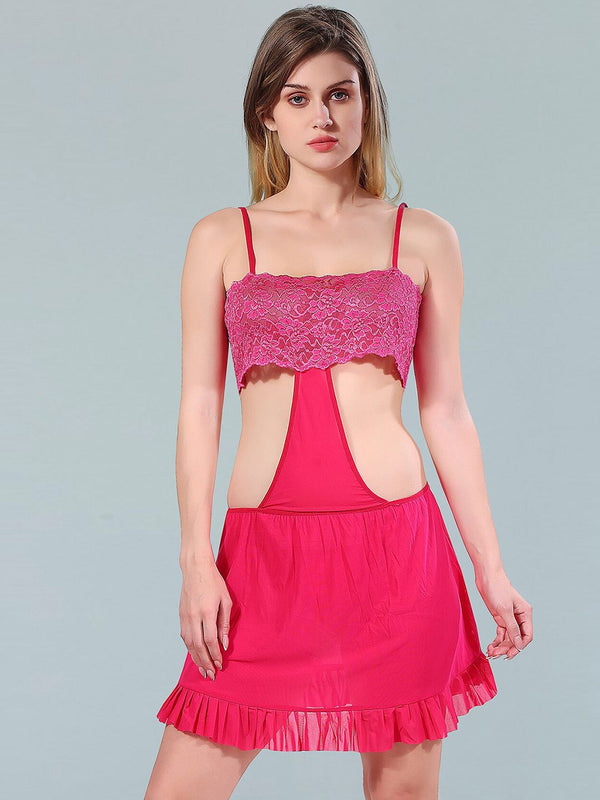 Be You Pink & Red Net Baby Doll