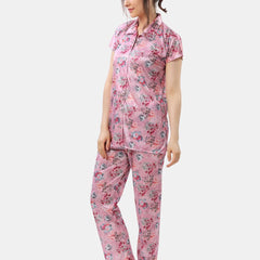 Be You Floral Printed Satin Night Suit