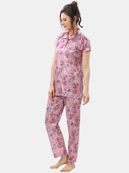 Be You Floral Printed Satin Night Suit