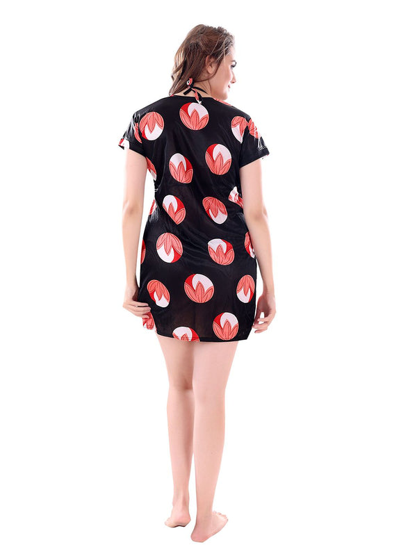 Be You Women Set of 3 Black Printed Nightdress