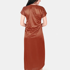 Be You Floral Lace Shoulder Straps Satin Maxi Nightdress With Robe