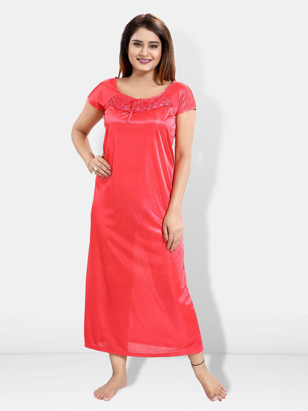 Be You 6 Pieces Satin Maxi Nightdress