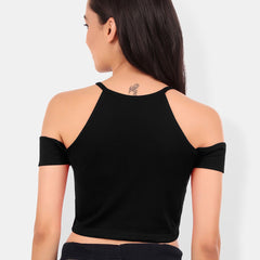 Be You Cold-Shoulder Cotton Crop Top