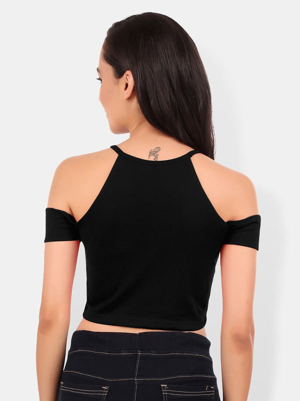 Be You Cold-Shoulder Cotton Crop Top