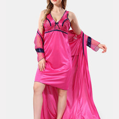 Be You Shoulder Strap Satin Maxi Nightdress With Robe