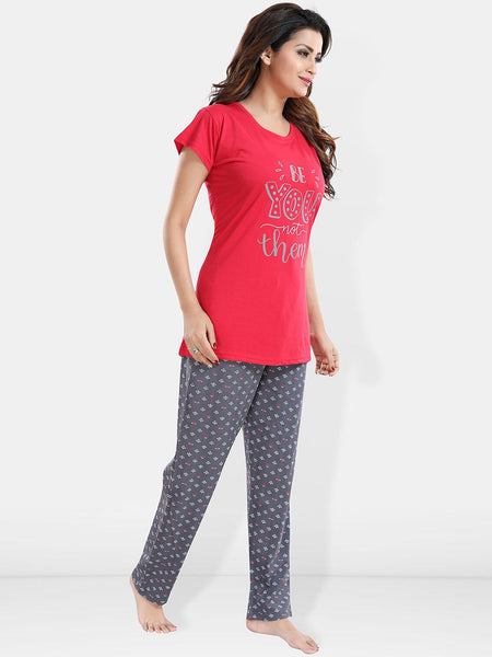 Be You Printed T-shirt With Pyjamas