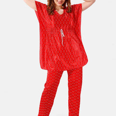 Be You Geometric Printed Satin Night Suit