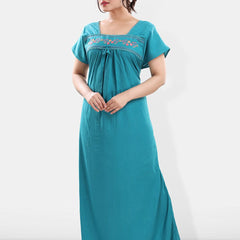 Be You Floral Embroidered Square Neck Maxi Sweat Nightdress