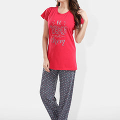 Be You Printed T-shirt With Pyjamas