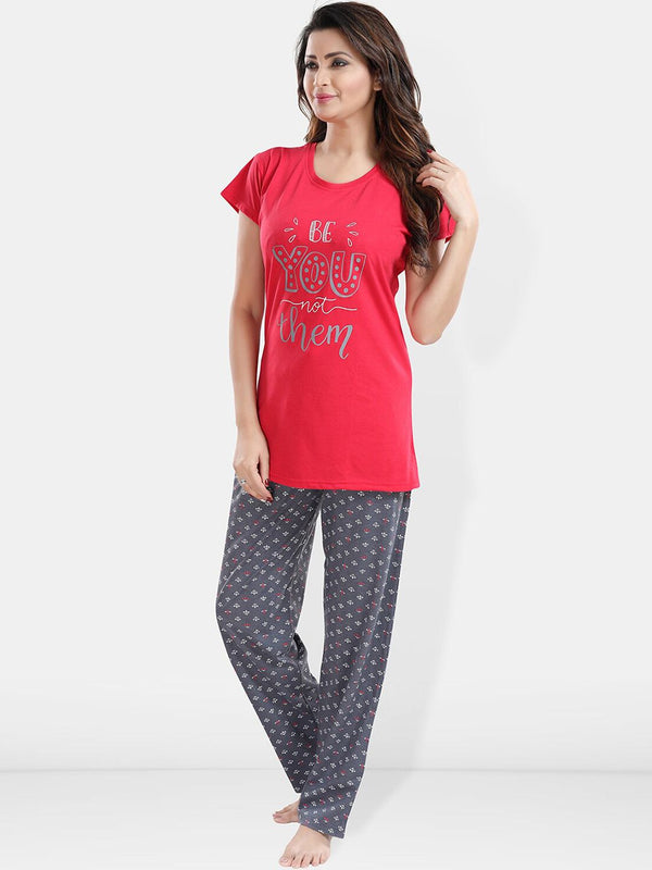 Be You Printed T-shirt With Pyjamas