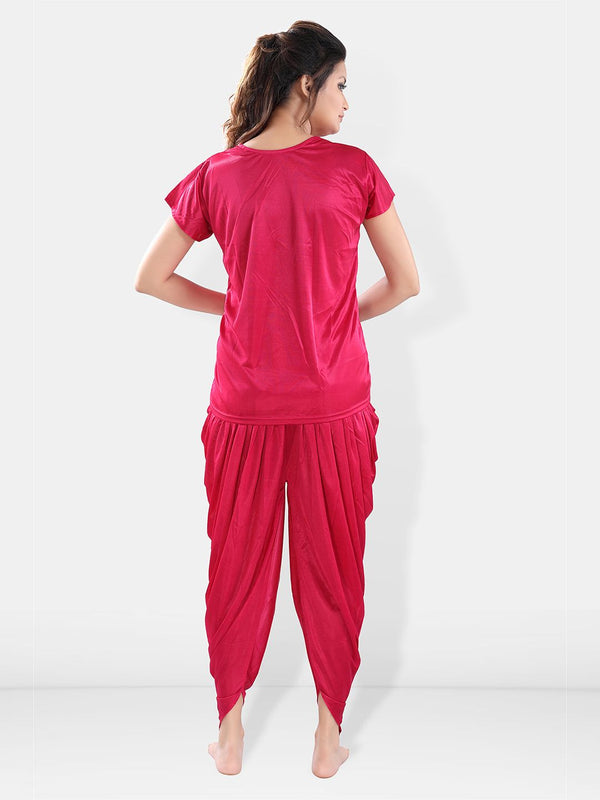 Be You V-Neck Satin Night Suit With Robe
