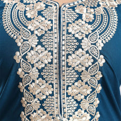 Be You Ethnic Motifs Embroidered Maxi Nightdress