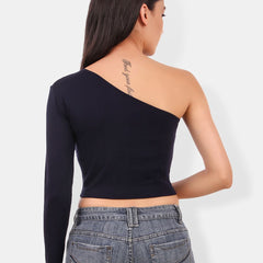 Be You One Shoulder Cotton Crop Top