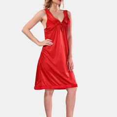Be You V Neck Lace Up Details Satin Nightdress With Robe