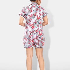 Be You Pack Of 2 Lapel Collar Floral Printed Night Suits