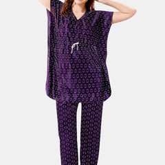 Be You Geometric Printed Satin Night Suit