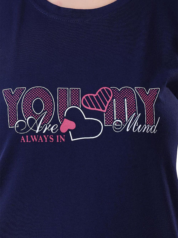 Be You Typographic Printed T-shirt Nightdress