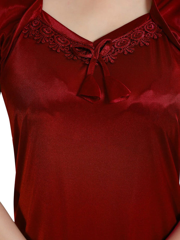 Be You V-Neck Satin Maxi Nightdress
