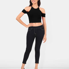 Be You Cold-Shoulder Cotton Crop Top