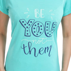 Be You Printed T-shirt With Pyjamas